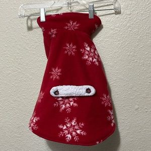 Dog Red And White Christmas Sweater With Sherpa Lining. Medium Size Dog.